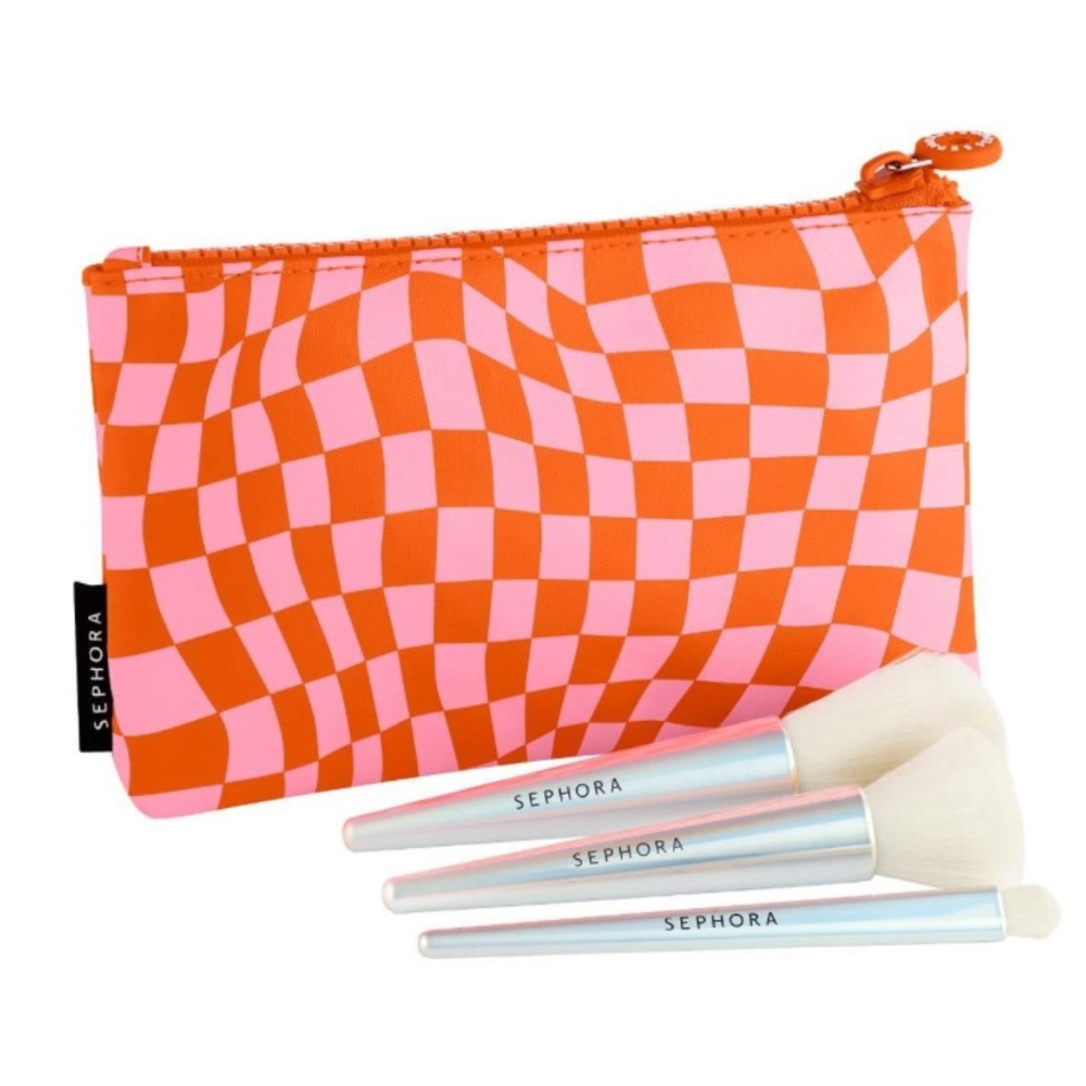 New SEPHORA Mini Face and Eye Brush Set - 3 Brushes.